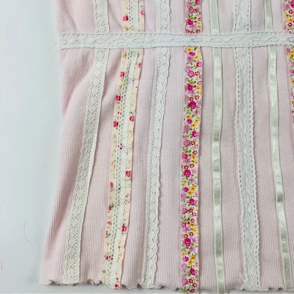 Vintage Moda International Victoria’s Secret Pink Floral Shabby Chic Cami - Picture 5 of 10